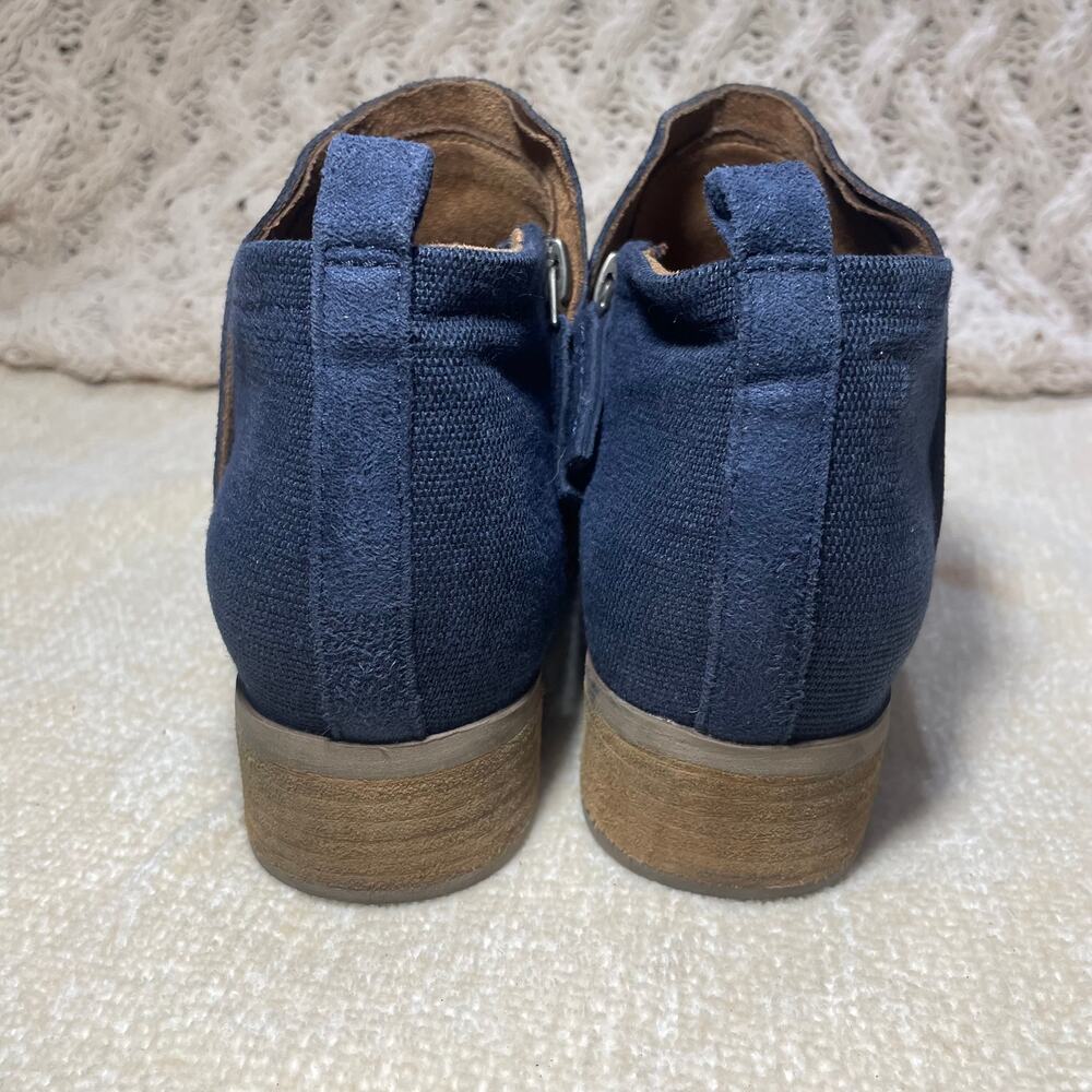 TOMS Women's Dahlia Ankle Boot in Navy Suede/Heritage Canvas SIZE 8.5 - Picture 4 of 9